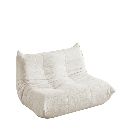 Sofá Togo 2 lugares - Chenille, sem braços, espuma viscoelástica, confortável - Bege Sofá Togo 2 lugares - Chenille, sem braços, espuma viscoelástica, confortável - Bege