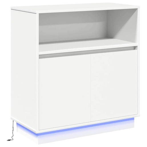 Aparador - Bufete - Móvei de apoio LED Branco 71 x 34,5 x 75 cm Madeira processada pt4129