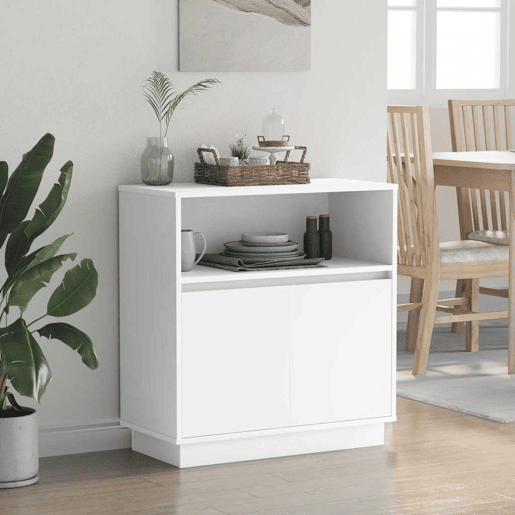 Aparador - Bufete - Móvei de apoio LED Branco 71 x 34,5 x 75 cm Madeira processada pt4129