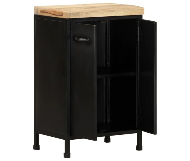Aparador - mueble de almacenamiento de madera de mango rugosa 47x35x76 cm es3815