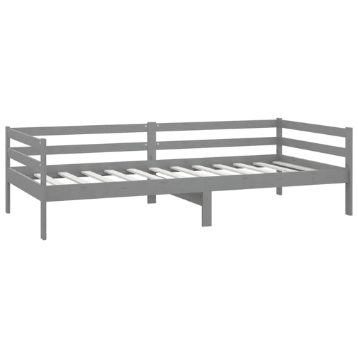 Sofá-cama, Sofá conversível com colchão 90x200 cm pinho maciço cinzento