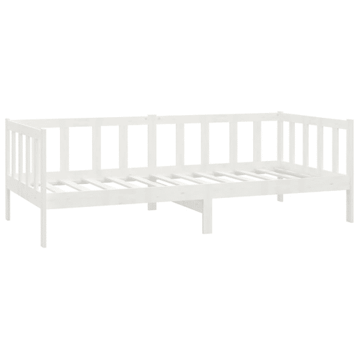 Sofá-cama, Sofá conversível com colchão 90x200 cm pinho maciço branco