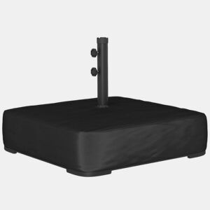 Outsunny Base para Chapéu de Sol Quadrada com Capa, Suporte de Parasol com Sacos de Areia, Base para Chapéu de Sol com Postes Ø48 mm, Recheável com 80 kg de Areia ou 90 kg de Areia Húmida, para Jardim, Terraço, Preto