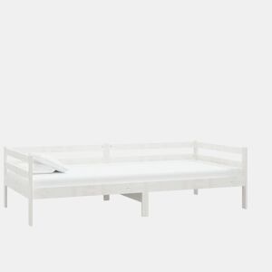 Sofá-cama, Sofá conversível com colchão 90x200 cm pinho maciço branco