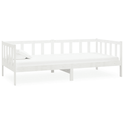 Sofá-cama, Sofá conversível com colchão 90x200 cm pinho maciço branco