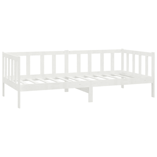Sofá-cama, Sofá conversível com colchão 90x200 cm pinho maciço branco