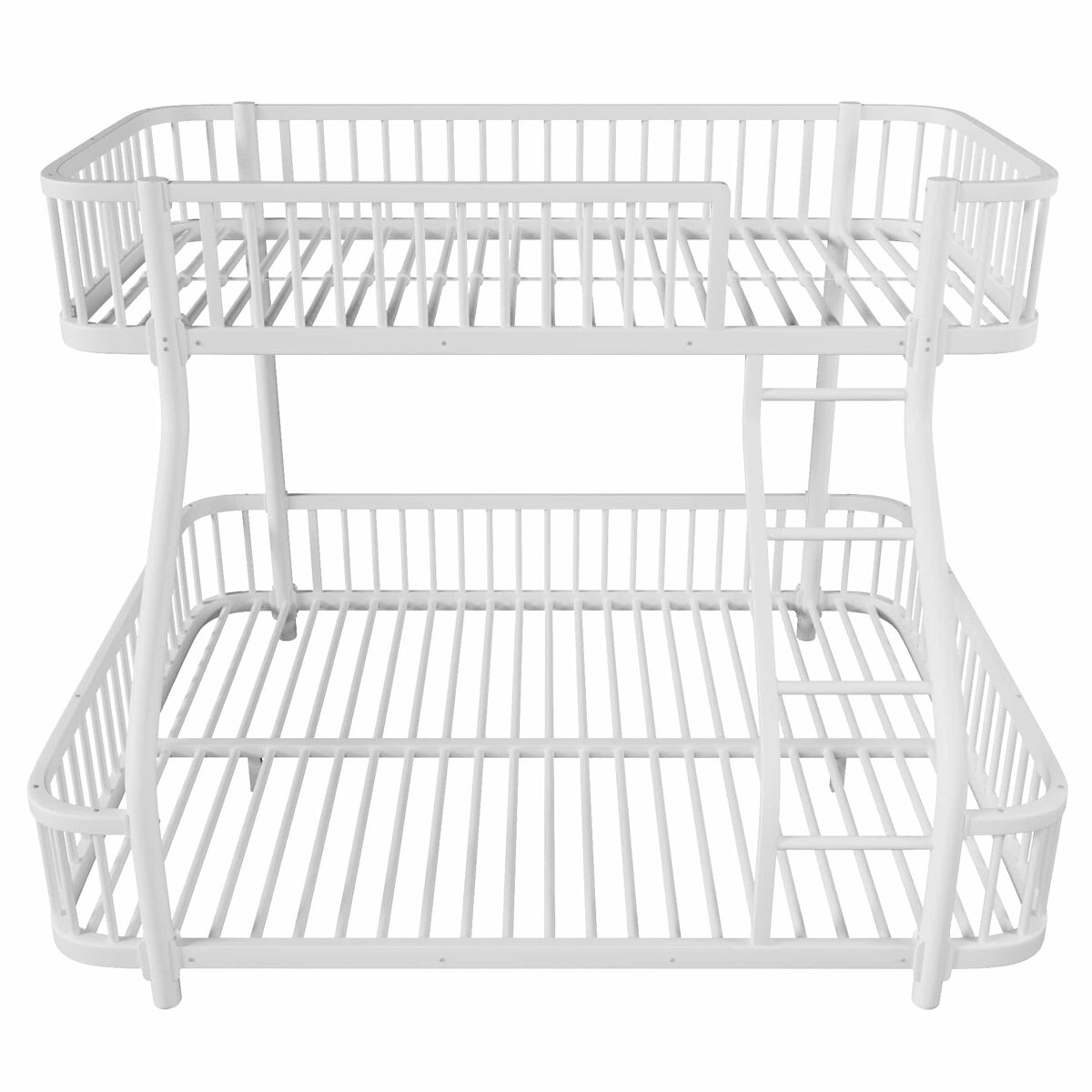 Litera 90 x 200 cm y 140 x 200 cm - estructura metálica, barandilla de seguridad, escalera, sin colchón - blanco