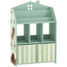 AIYAPLAY Estante Infantil para Brinquedos com Gavetas de Tecido e Prateleiras Abertas, Design de Ursinhos, Organizador para Quarto, Sala de Brincadeiras ou Creche, Verde