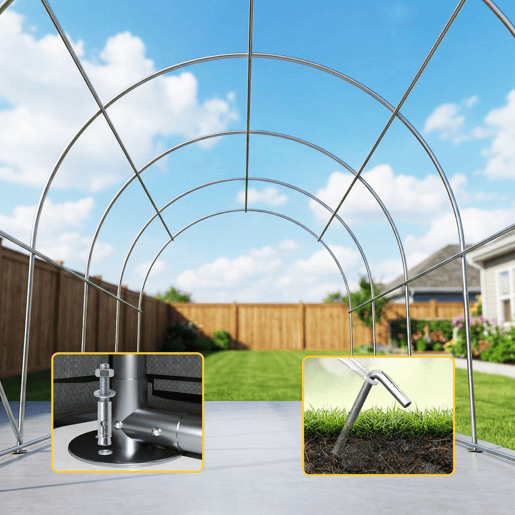 Outsunny Tenda Garagem Portátil 3x6 m Garagem Exterior Resistente com Porta Enrolável e 4 Janelas Estrutura de Metal Galvanizado UPF 30+ Abrigo de Armazenamento Branco