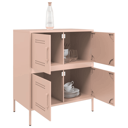 Aparador - Bufete - Móvei de apoio 68x39x79 cm aço rosa pt2383