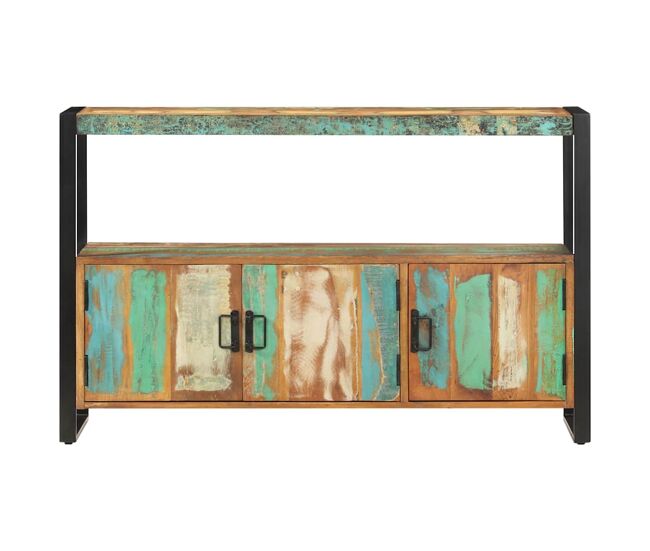 Aparador - mueble de almacenamiento de madera maciza reciclada 120x30x75 cm es4016