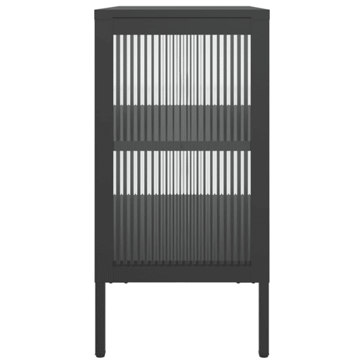 Aparador - Bufete - Móvei de apoio 70x35x70 cm vidro e aço preto pt4040