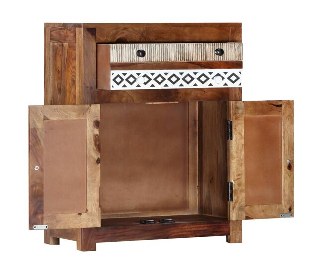 Aparador - mueble de almacenamiento de madera maciza de acacia 60x30x75 cm es3854