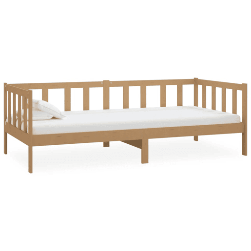 Sofá-cama, Sofá conversível com colchão 90x200 cm pinho maciço castanho mel