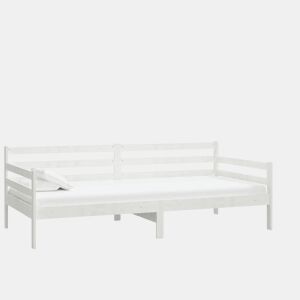 Sofá-cama, Sofá conversível com colchão 90x200 cm pinho maciço branco