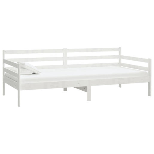 Sofá-cama, Sofá conversível com colchão 90x200 cm pinho maciço branco