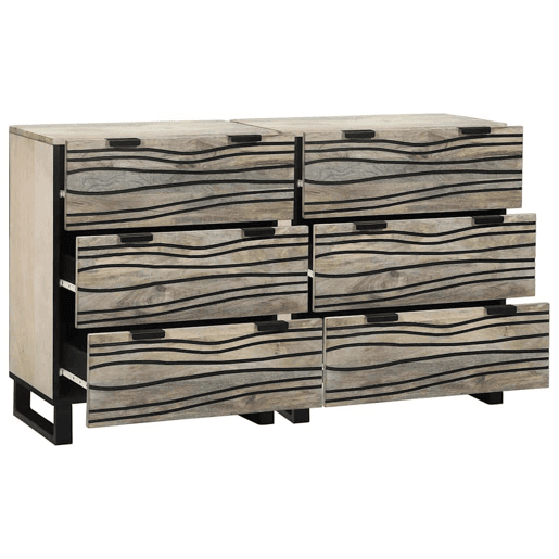 Conjunto de Bufete - Móvei de apoios com gaveta 2 pcs Branco 60 x 33,5 x 75 cm pt5349