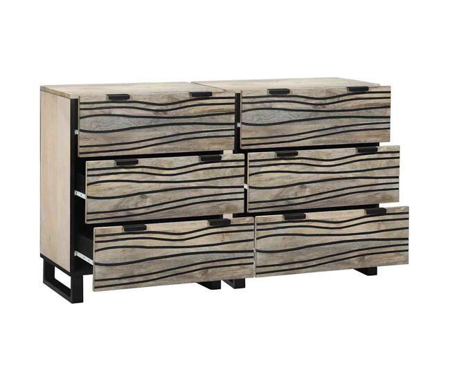 Juego de aparador - mueble de almacenamiento con cajón 2 pcs 60 x 33,5 x 75 cm es5349