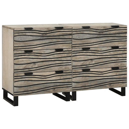 Conjunto de Bufete - Móvei de apoios com gaveta 2 pcs Branco 60 x 33,5 x 75 cm pt5349