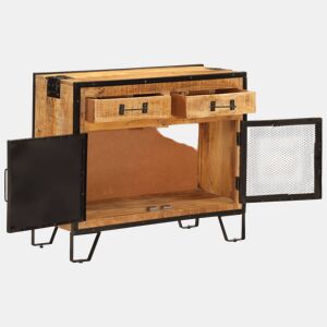 Aparador - Bufete - Móvei de apoio 80x31x66 cm madeira de mangueira áspera maciça e metal pt4008