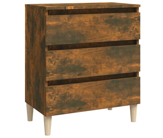 Aparador - mueble de almacenamiento madera contrachapada color roble ahumado 60x35x69 cm es4237