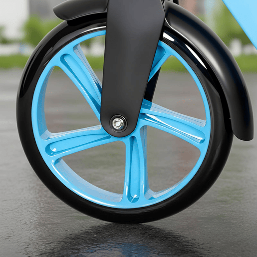 HOMCOM Trotinete Dobrável para Adultos e Crianças +14 Anos Scooter Leve com Guiador Ajustável Rodas Grandes Ø200 mm Amortecedor e Travão Alumínio Suporta 100 kg 91,5x36,5x91-104 cm Azul