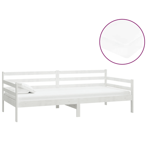 Sofá-cama, Sofá conversível com colchão 90x200 cm pinho maciço branco