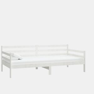 Sofá-cama, Sofá conversível com colchão 90x200 cm pinho maciço branco