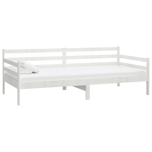 Sofá-cama, Sofá conversível com colchão 90x200 cm pinho maciço branco