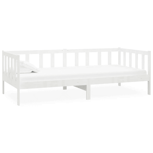 Sofá-cama, Sofá conversível com colchão 90x200 cm pinho maciço branco