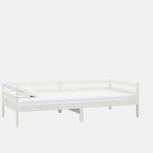 Sofá-cama, Sofá conversível com colchão 90x200 cm pinho maciço branco