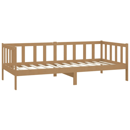 Sofá-cama, Sofá conversível com colchão 90x200 cm pinho maciço castanho mel