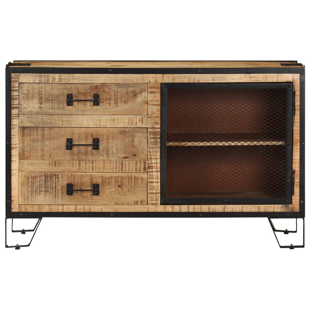 Aparador - mueble de almacenamiento de madera maciza de mango en bruto 100x31x60 cm es3884