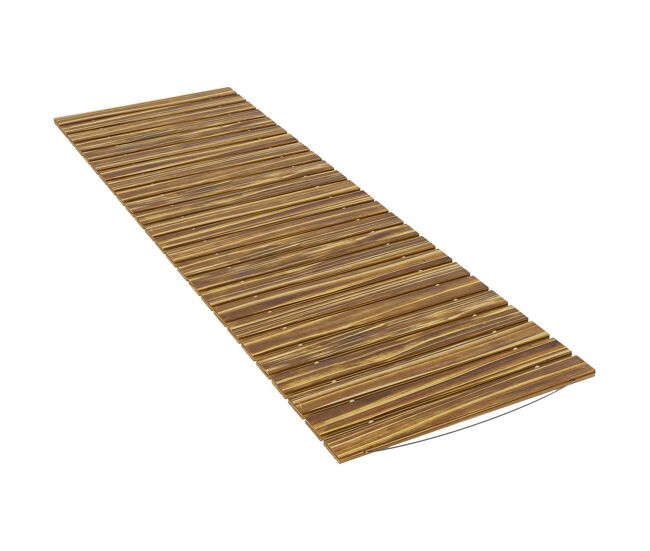 Outsunny camino de jardín de madera 120x38 cm pasarela recta enrollable para exteriores resistente a la intemperie decorativo de jardín para playa boda fiesta carbonizado