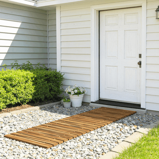 Outsunny Caminho de Ripas de Madeira 120x38 cm Enrolável para Exteriores Resistente às Intempéries, Decoração de Jardim para Praia, Casamento e Festa - Acabamento Carbonizado