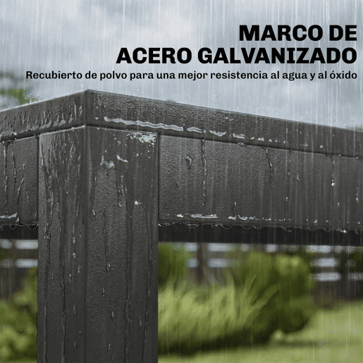 Outsunny Conjunto de Mesa e Cadeiras de Jardim de 7 Peças Móveis de Jardim para Exterior com Mesa de Plástico PSPC 6 Cadeiras Empilháveis Respiráveis Estrutura de Aço Resistente às Intempéries Cinza Escuro