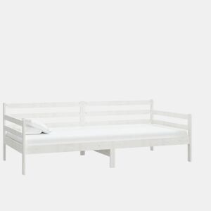 Sofá-cama, Sofá conversível com colchão 90x200 cm pinho maciço branco