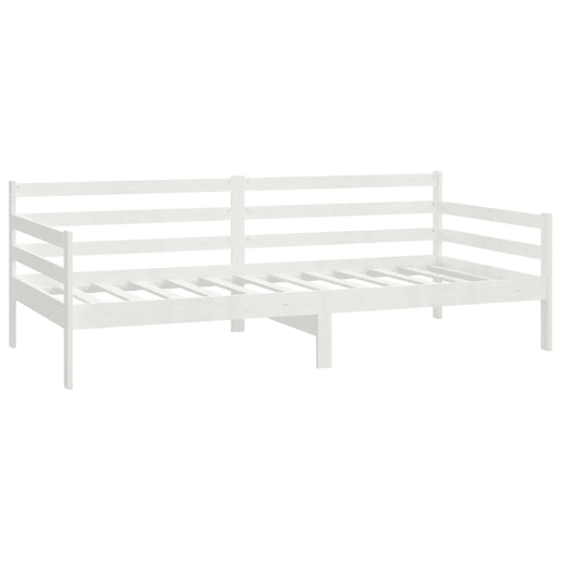 Sofá-cama, Sofá conversível com colchão 90x200 cm pinho maciço branco Sofá-cama, Sofá conversível com colchão 90x200 cm pinho maciço branco
