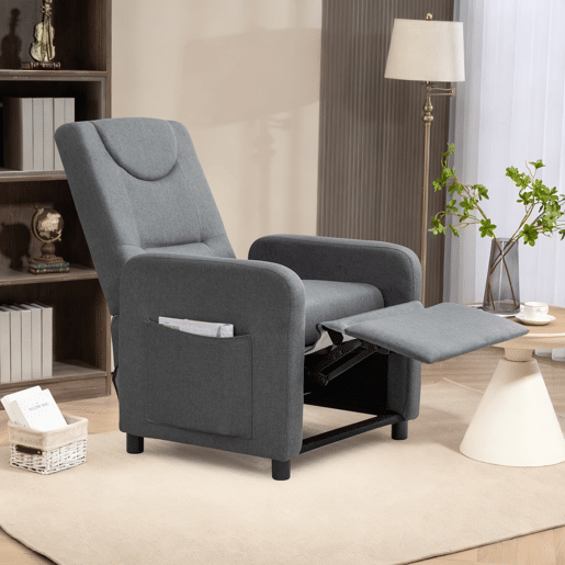 Poltrona reclinável - função de descanso e reclinação - ajustável - cinza escuro