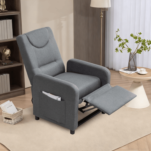 Poltrona reclinável - função de descanso e reclinação - ajustável - cinza escuro
