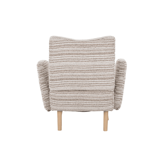 Poltrona individual 77x81 cm - Tecido com padrão circular, bolso lateral, pernas em madeira maciça - Caqui