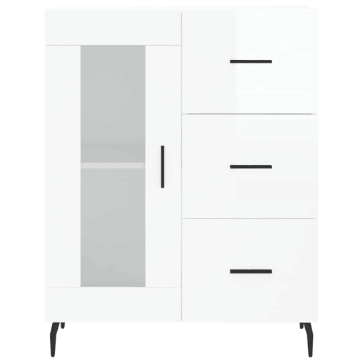 Aparador - Bufete - Móvei de apoio 69,5x34x90 cm madeira processada branco brilhante pt2601