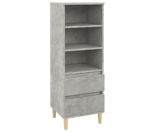 Aparador alto - mueble de almacenamiento madera contrachapada gris hormigón 40x36x110 cm es853