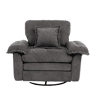Poltrona individual Chenilla 360° - Giratória oversized com almofada de apoio - Cinza