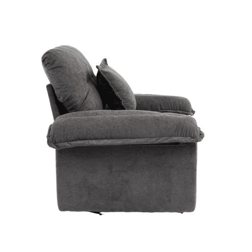 Poltrona individual Chenilla 360° - Giratória oversized com almofada de apoio - Cinza Poltrona individual Chenilla 360° - Giratória oversized com almofada de apoio - Cinza