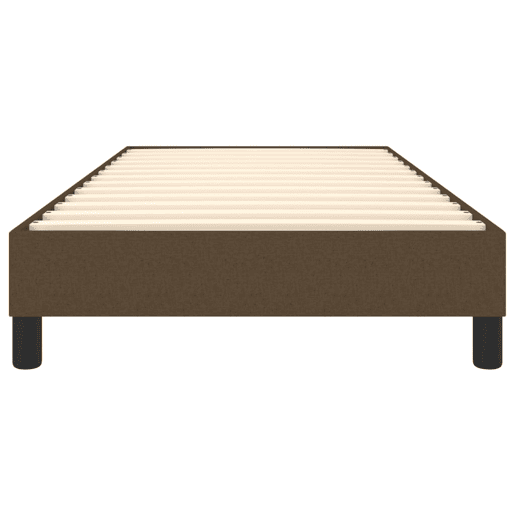 Estrutura de cama de solteiro para adultos com molas 90x200 cm tecido castanho-escuro