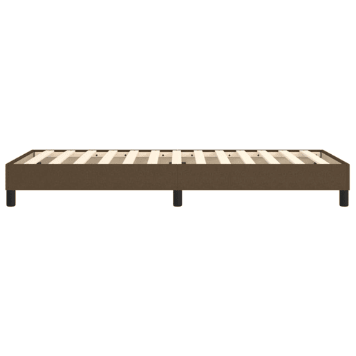 Estrutura de cama de solteiro para adultos com molas 90x200 cm tecido castanho-escuro