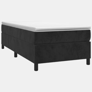 Estrutura de cama de solteiro para adultos com molas 80x200 cm veludo preto