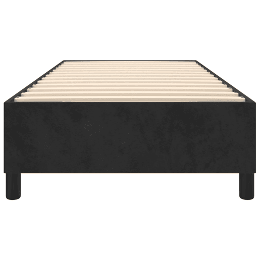 Estrutura de cama de solteiro para adultos com molas 80x200 cm veludo preto