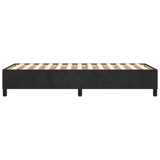 Estrutura de cama de solteiro para adultos com molas 80x200 cm veludo preto